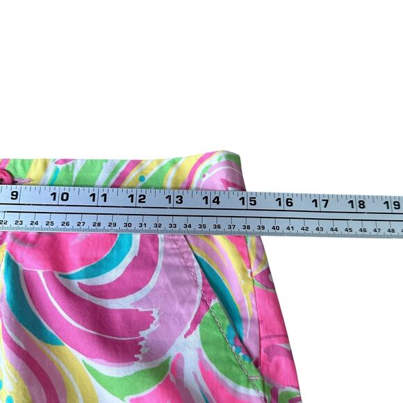Lilly Pulitzer Buttercup Shorts Womens 00 Pink Green Paisley Scallop All Nighter - Picture 7 of 9
